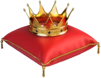 a gold crown on pillow